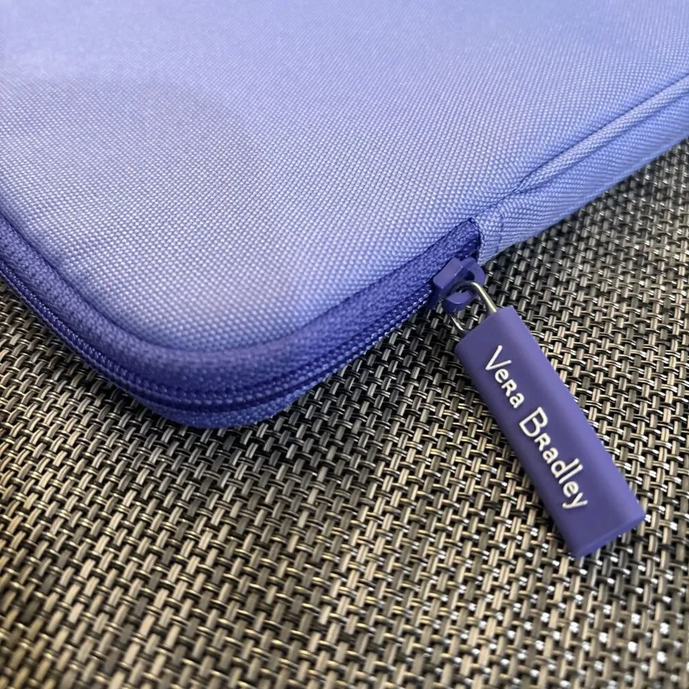 Vera Bradley 10” (10x8”) Zip Tablet Sleeve Case Purple Nylon Padded Floral
